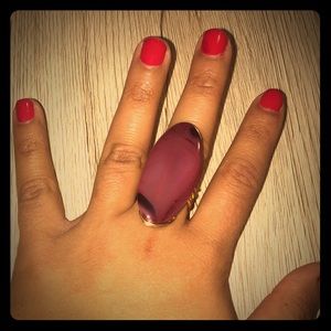 Adjustable Wire Ring with Pinkish Stone